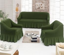 Чехол на диван и два кресла / Зелёный